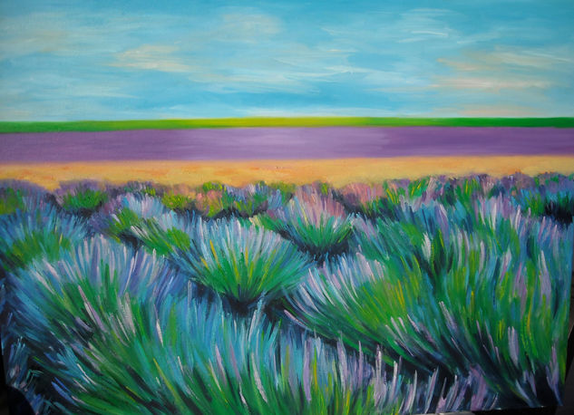 lavanda Óleo Lienzo Paisaje