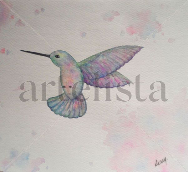 Hummingbird / Colibrí Watercolour Canvas Animals