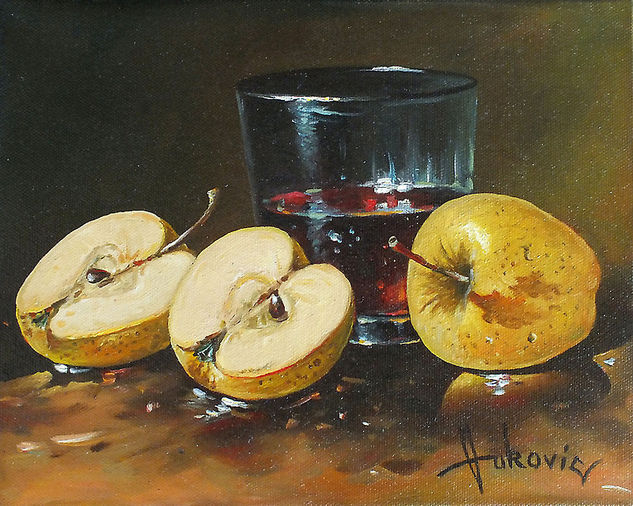 two golden apples Oil Canvas Still Life Paintings