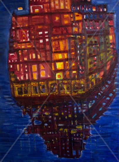 El Arca Oil Textile Marine Painting