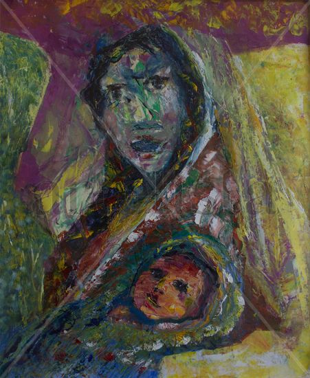 La Madre Óleo Lienzo Retrato