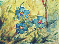 Flores en azul