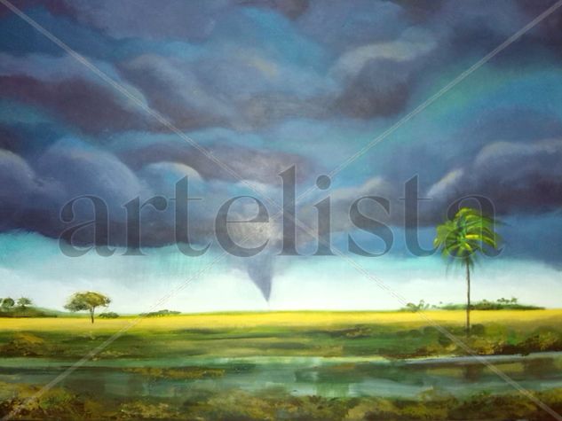 tormenta y llanura Acrylic Canvas Landscaping