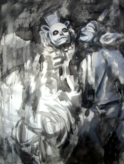 Danza calavera Media Mixta Lienzo Figura