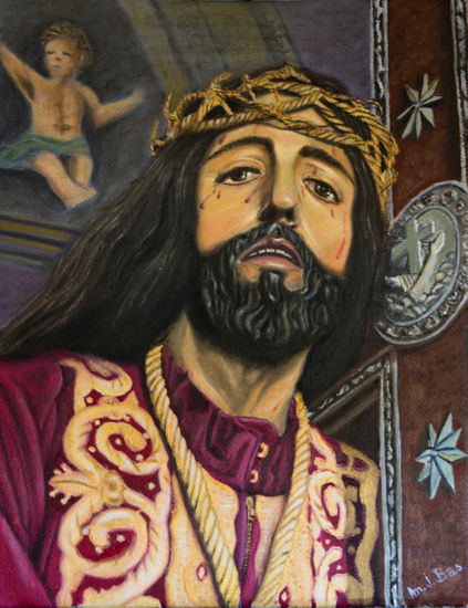 Nuestro Padre Jesus Oil Canvas Portrait