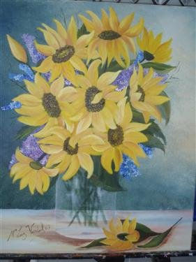 girasoles Oil Canvas Landscaping