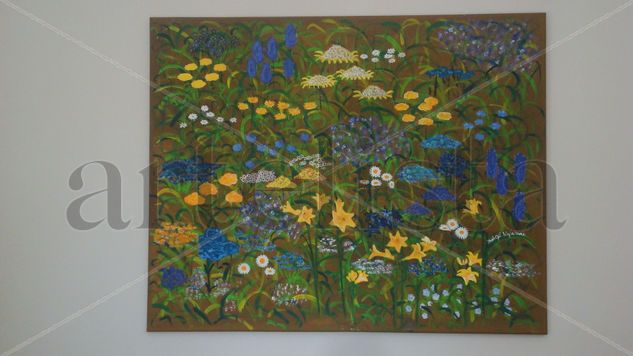 Mi Jardin Acrylic Canvas Floral Painting