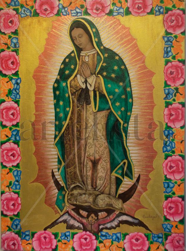 Guadalupana con Flores Tehuanas