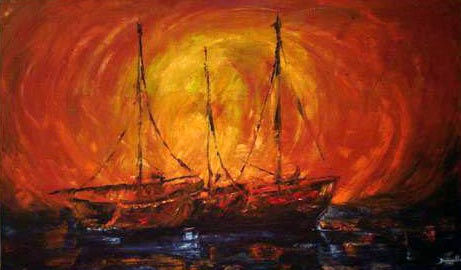 BUSCANDO UN DESTINO Oil Canvas Marine Painting