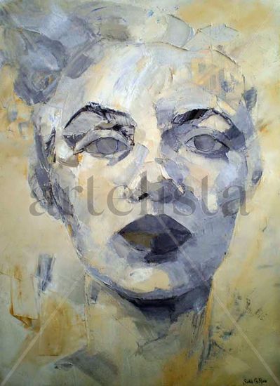 White Marylin Oil Canvas Portrait