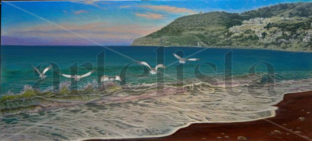 gaviotas Oil Canvas Marine Painting