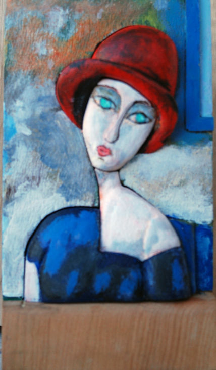 Mujer azul con...