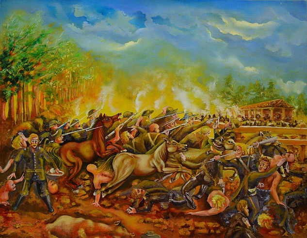 La Batalla de San Jacinto Óleo Tela Otros