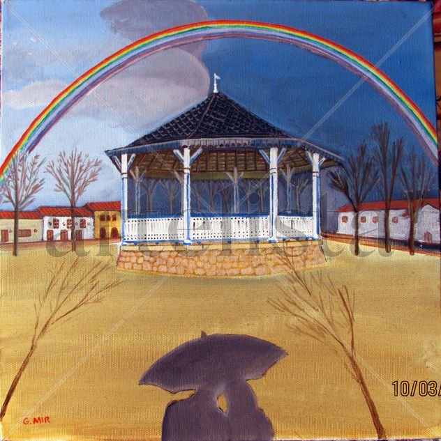 Admirando el arcoiris en Lectoure (FRancia)