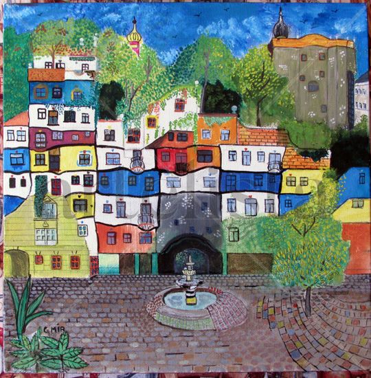 Hundertwasser. Acrílico Lienzo Paisaje