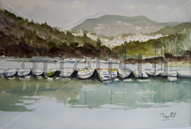 Port de Portbou Watercolour Paper Marine Painting