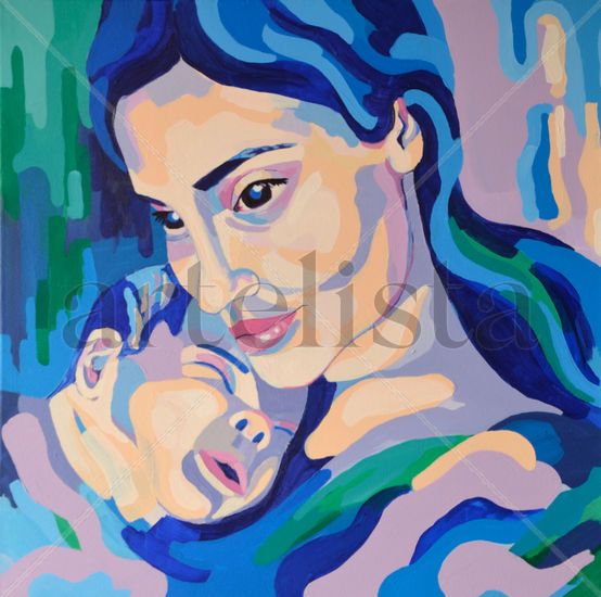 Maternidad III Mixed media Canvas Portrait