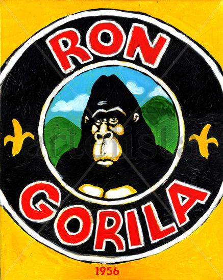 Ron Gorila Óleo Lienzo Figura