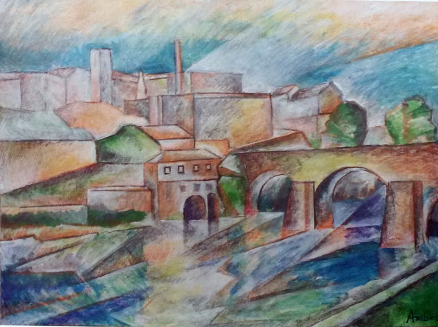 agua de Barcelos Media Mixta Lienzo Paisaje