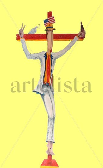 CRUCIFIXIÓN 2 Media Mixta Papel Figura