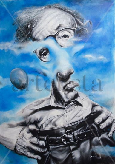 Woody Allen Acrylic Canvas Portrait