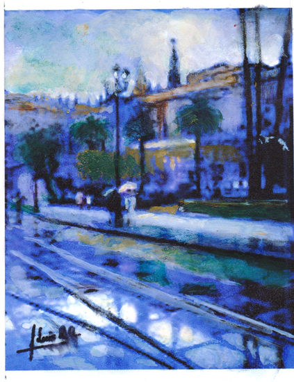 Lloviendo III Media Mixta Papel Paisaje