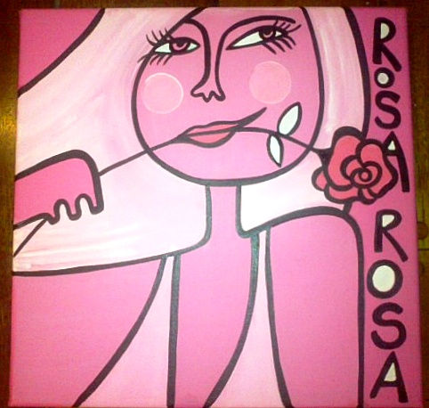 Rosa Rosa Acrylic Canvas Figure Painting