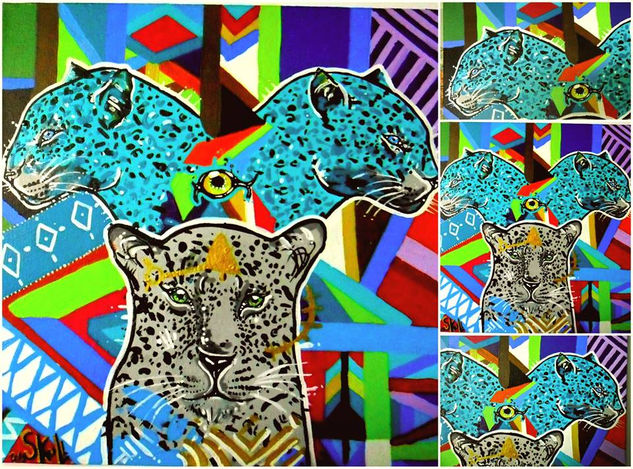 leopardos geometricos Acrylic Canvas Others