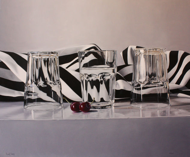 "Transparencias en blanco y negro" Oil Canvas Still Life Paintings