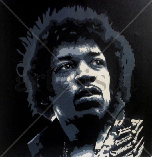 Hendrix Acrylic Canvas Portrait