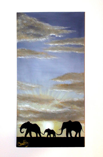 Elefantes Oil Canvas Animals