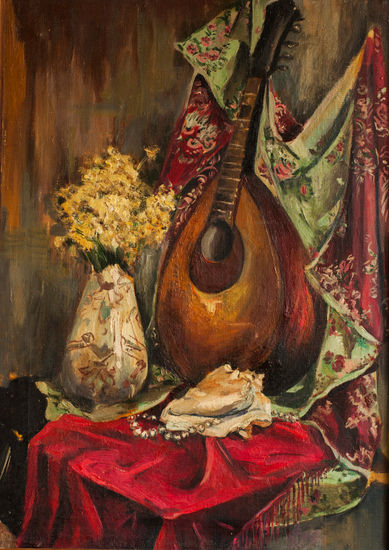 Still life with Mandoline Óleo Lienzo Bodegones