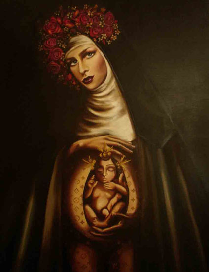 Santo niño de LV Oil Panel Portrait