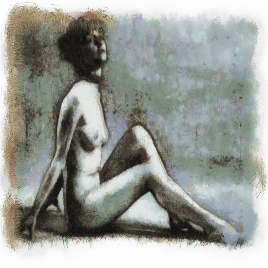 Desnudo 1 Mixed media Canvas Nude Paintings