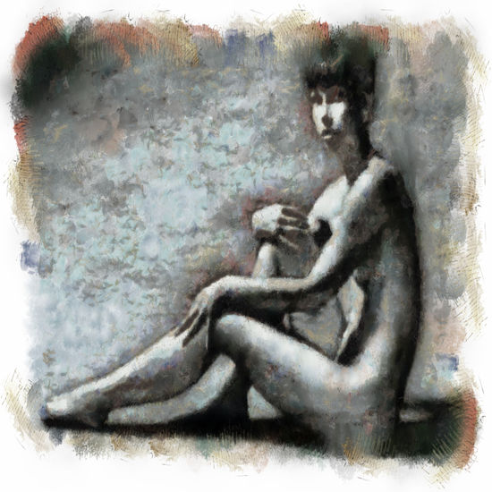 Desnudo 2 Mixed media Canvas Nude Paintings