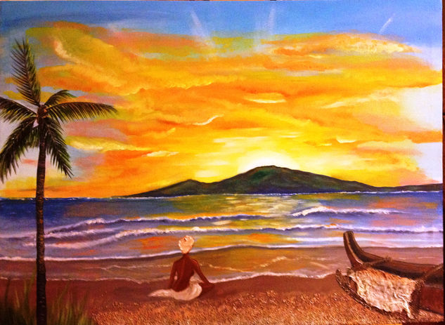 ATARDECER EN KENIA Oil Canvas Landscaping