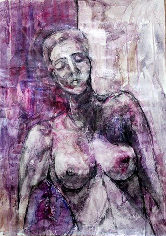 Desnudo III, 2014 Acrílico Papel Desnudos