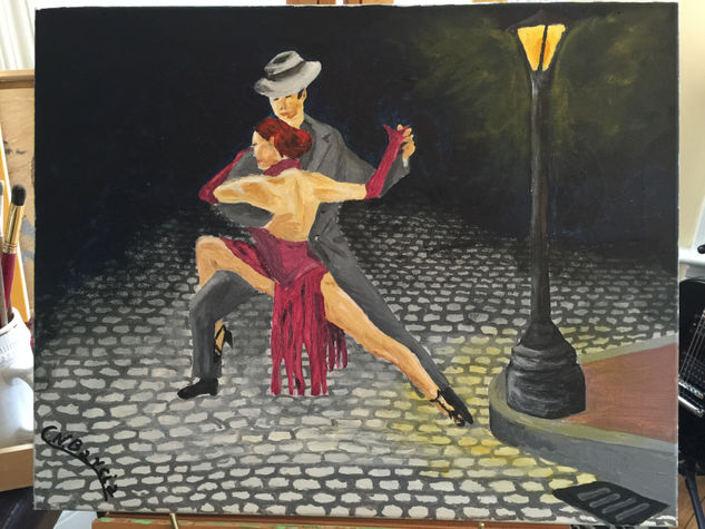 TANGO  CALLEJERO Acrylic Canvas Figure Painting