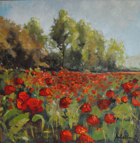 campo de amapolas Oil Canvas Landscaping