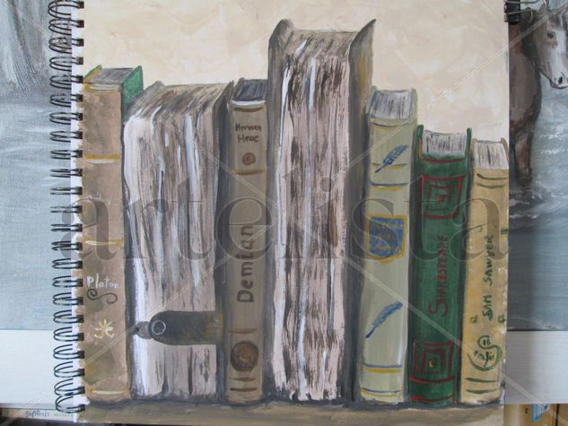 Librería Acrylic Paper Still Life Paintings