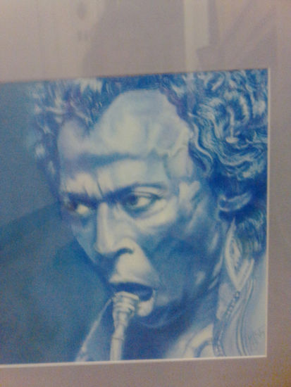 Miles Davis Pastel Papel Retrato