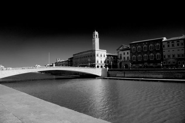 Pisa Rio Arno Viajes Blanco y Negro (Digital)