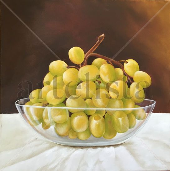 UVAS EN BOWL Oil Canvas Still Life Paintings