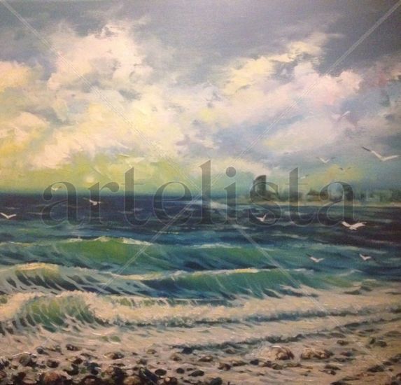 Playa de Barceloneta Oil Canvas Landscaping
