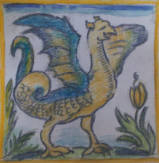 /Ave fenix/rejoles catalanas Mixed Media