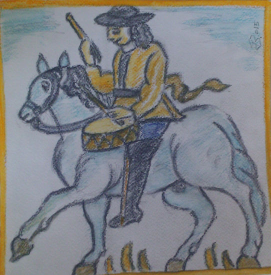 horse&rider/rejoles catalanes Mixed Media