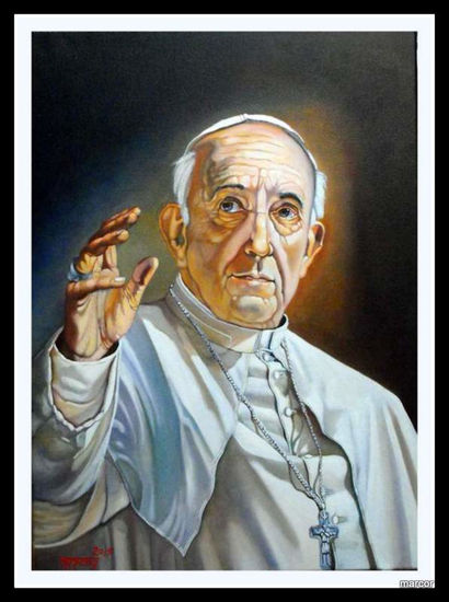 Papa Francisco Oil Canvas Portrait