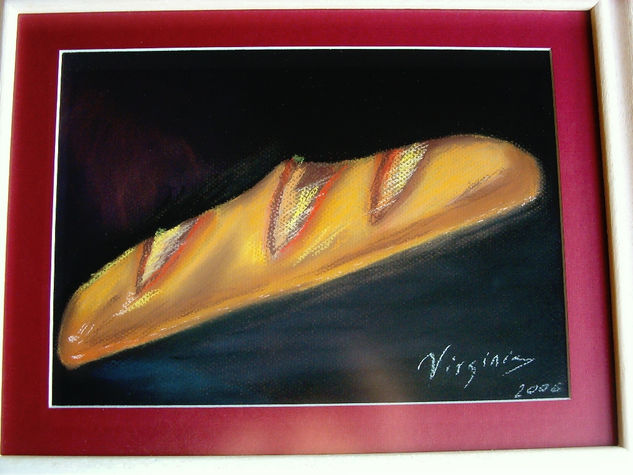 Barra de pan Pastel Card Still Life Paintings