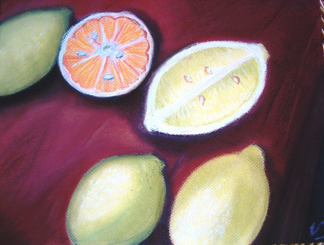 Cítricos Pastel Card Still Life Paintings