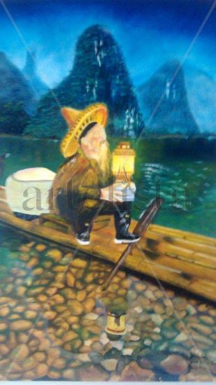 Vietnamita Oil Canvas Figure Painting